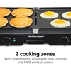OUIO 3-in-1 Electric Indoor Grill + Griddle, Reversible Nonstick Plates, 2 Cooking Zones with Adjustable Temperature, Black 6
