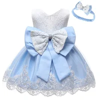 LZH Baby Girls Dress Newborn Clothes Princess Dress+Headwear For Toddler 1st Year Birthday Wedding Christening Infant Party Gown 6