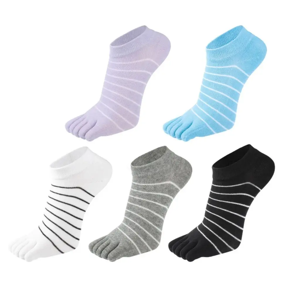 

Socks Breathable Solid Color Striped Solid Striped Low Toes Socks Five-toe Sock Five Finger Socks Solid Striped Sport Sock