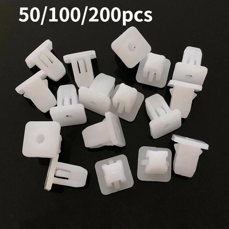 20/50/200pcs white square fasteners for car, rivet retainer clips for car bumpers, car door embellishment panel clip