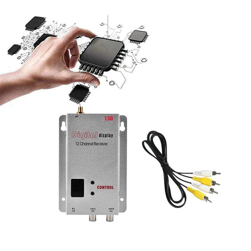 FPV 장거리 드론 비행기용 오디오 비디오 리시버, 1.5G, 1.5W, FPV VRX, 12CH, 1500MW
