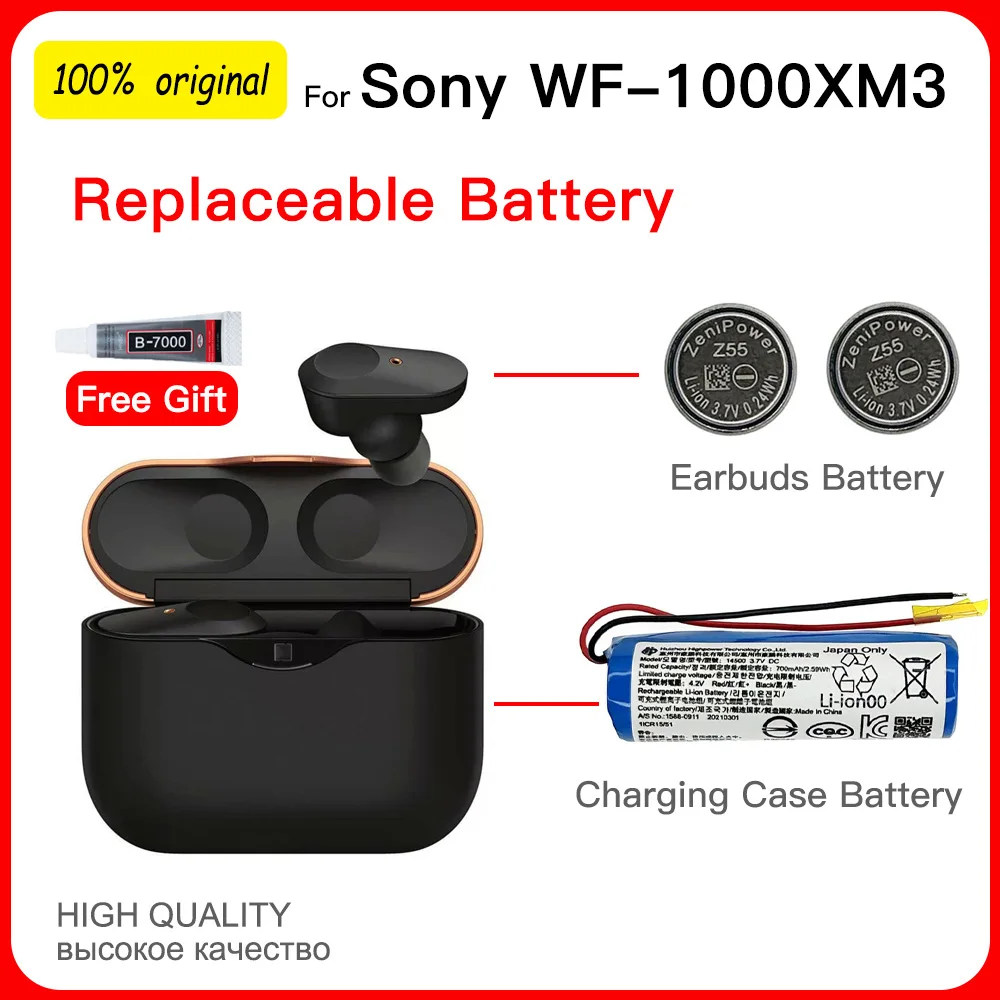 Фото 100% ZeniPower Z55 1254 запасной аккумулятор CP1254 3,7 в для Sony WI-SP600N WF-SP700N WF-SP900 WF-1000XM3 №1
