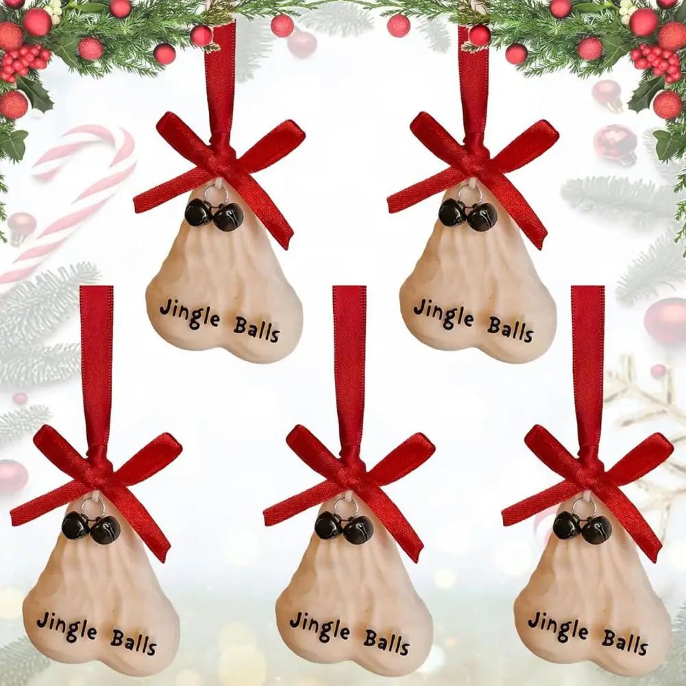 Novelty Jingle Balls Bauble 1/2/3Pcs 3D Balls Christmas Ornament Naughty Prank Egg Gag Christmas Tree Hanging Decoration christmas decorations
