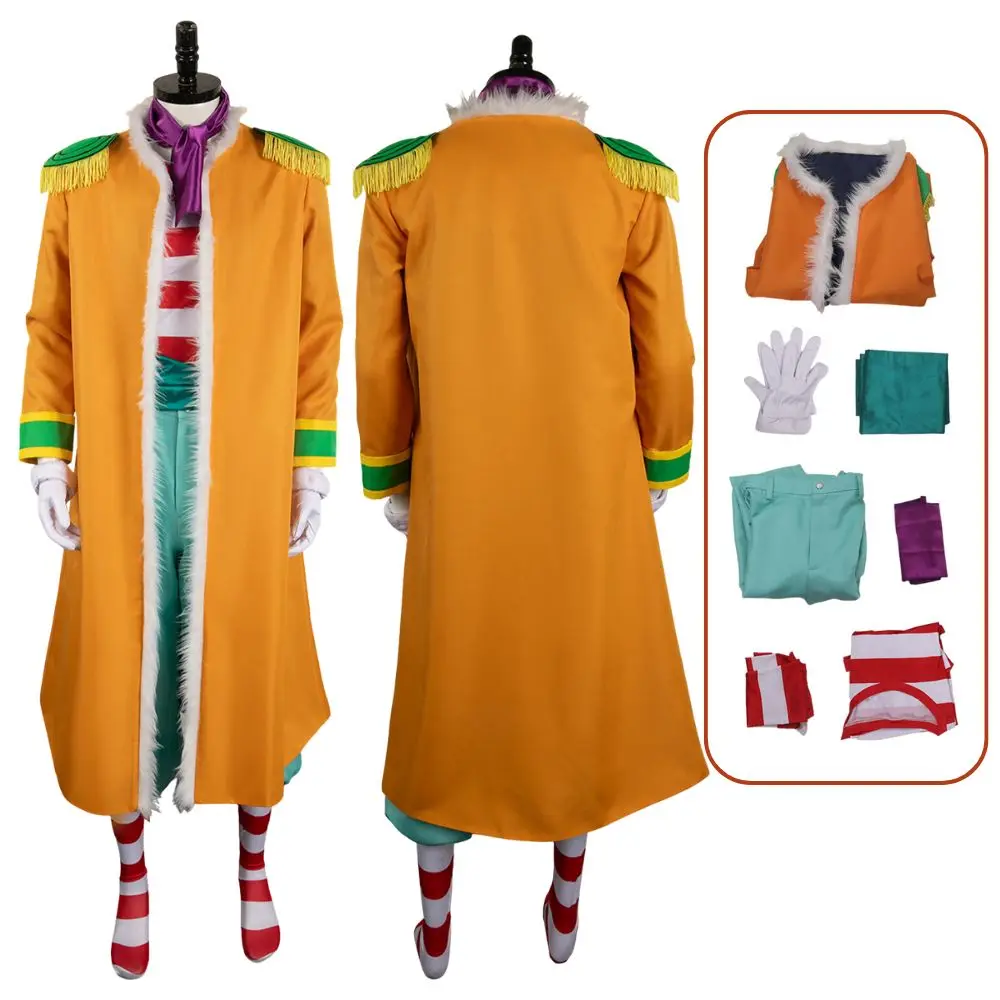 thumbnail image 1 of Buggy One cos Piece Cosplay Live Action Fantasia Disfraz Adulto Hombre Pirata Sombrero Abrigo Pantalones Trajes de Fantasía Traje de Halloween, 1 of 5