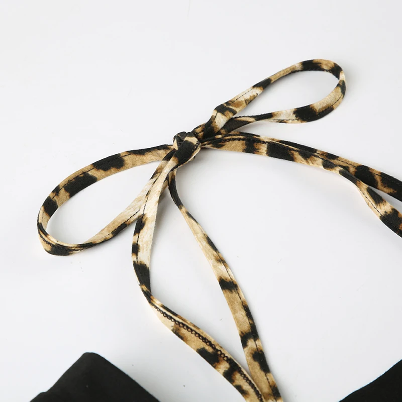 Patchwork Leopard Haled Fake Two Piece T-Shirt Women Long Sleeve Sexy Slim Design s New Blouses & Shirt Fashion