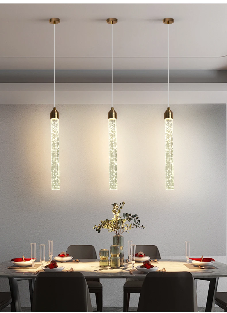 Luxury Crystal Pendant Light - Modern Gold Hanging Lamp for Living Room Bedroom Dining Room Decor