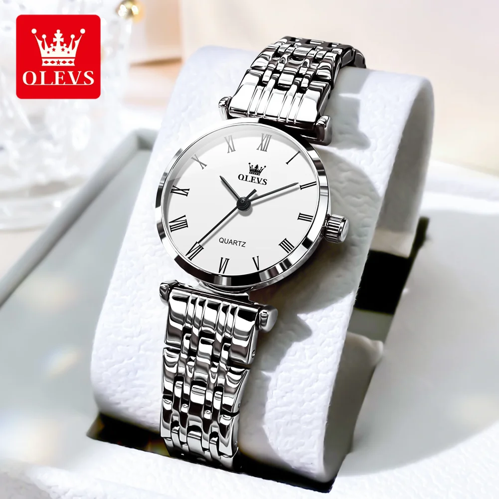 

OLEVS Brand 2024 New Fashion Quartz Watch Women Luxury Stainless Steel Strap Waterproof Simple Womens Watches Relogio Feminino