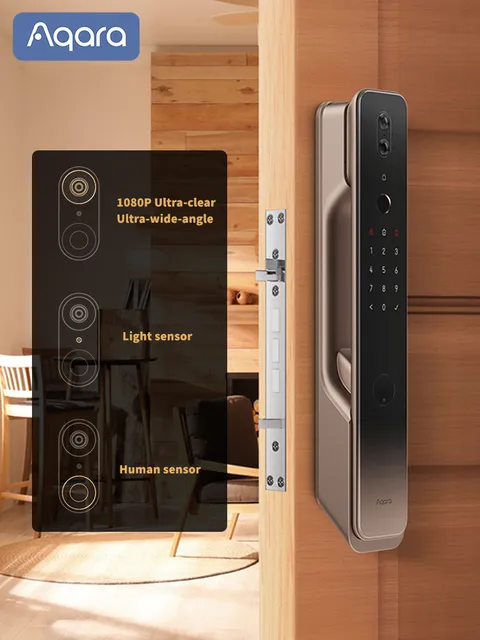 Aqara Smart Door Lock H100 Automatic Cat Eye Zigbee /Body/Light Sensor NFC Bluetooth Fingerprint Unlock For Homekit Aqara App 3
