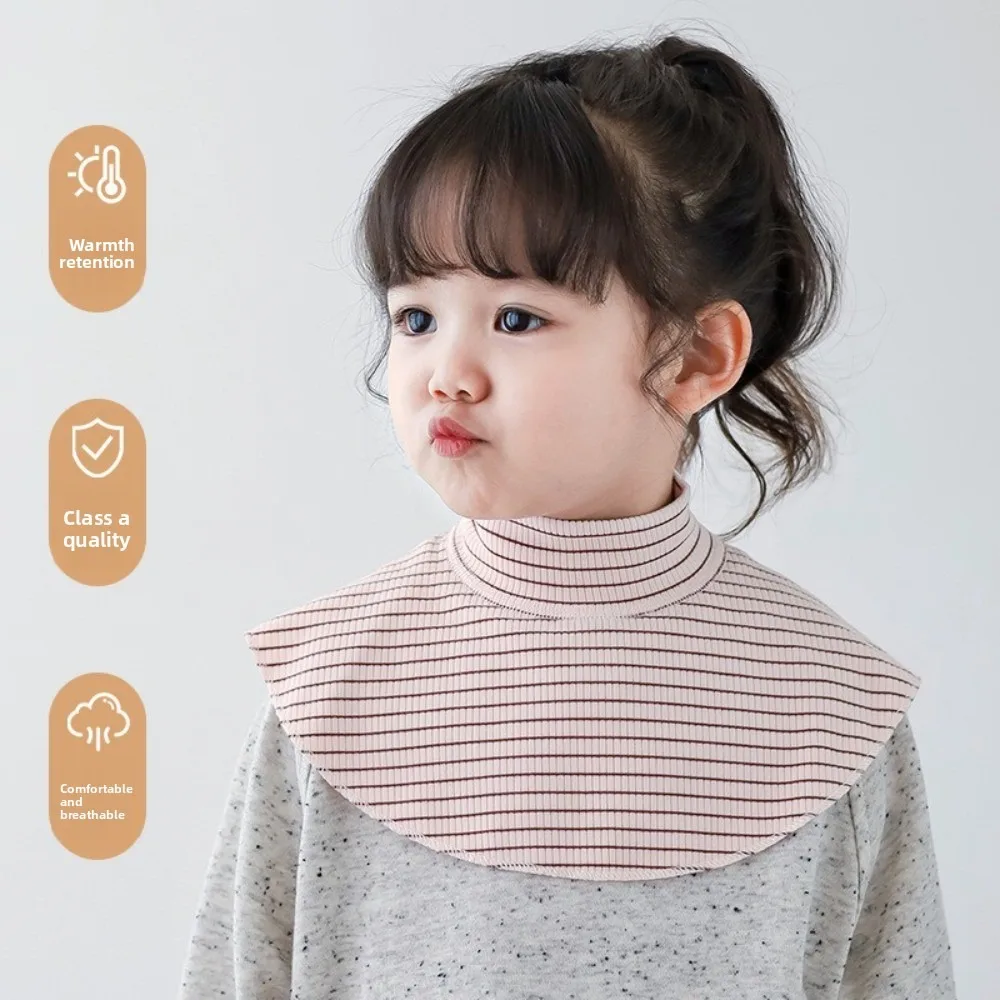 새로운 스트라이프 숄 따뜻한 탈부착 가능한 가짜 칼라 하이넥 커버 소녀용