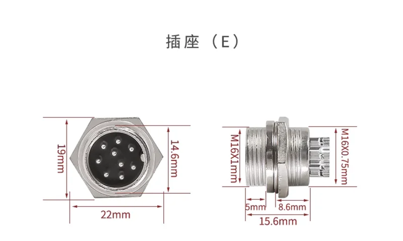 Stecker gx16 kleine Metall-Luftfahrt buchse 2/3/4/5/6/7pin Elektrokabel klemme fester Typ und Butt Mobile Typ Buchse & Stecker – Detail 2
