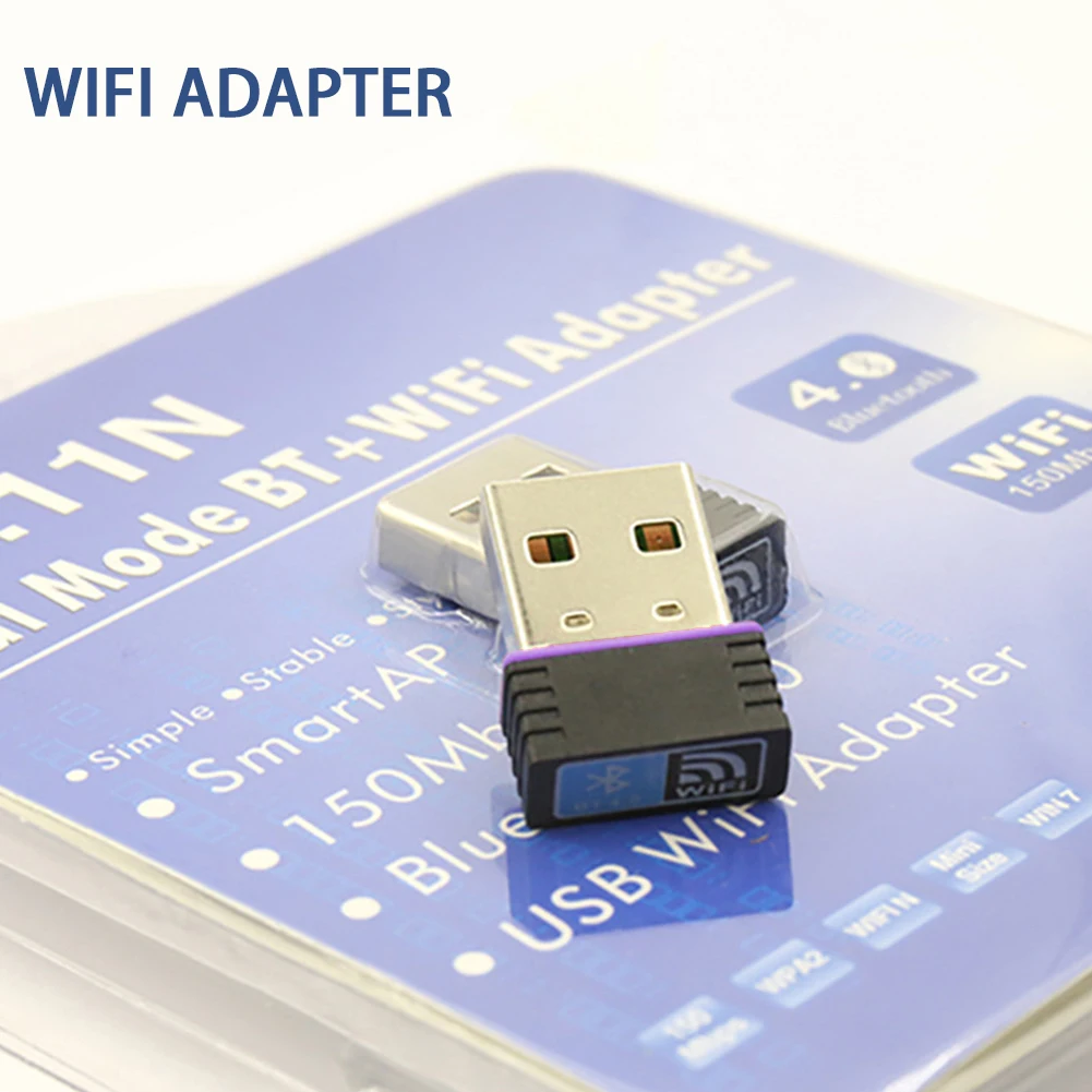 가정용 미니 와이파이 어댑터, 휴대용 리시버 동글 4.0 네트워크 카드, PC 노트북, 150Mbps 액세서리, 무선 USB, 2 in 1