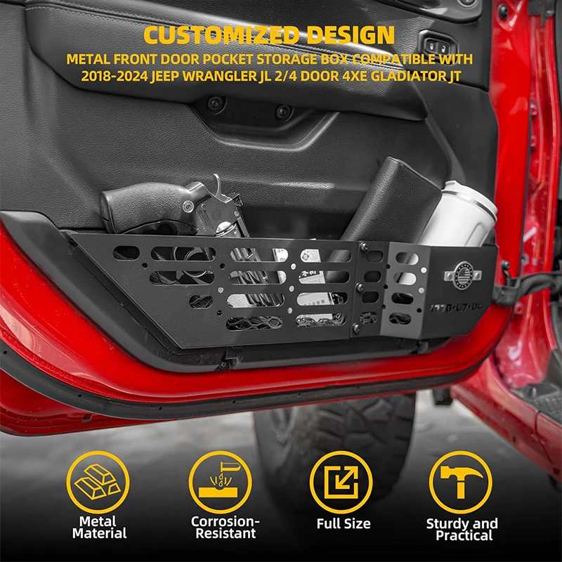 Metal Front Door Storage Box, Door Side Insert Organizer Box Pockets