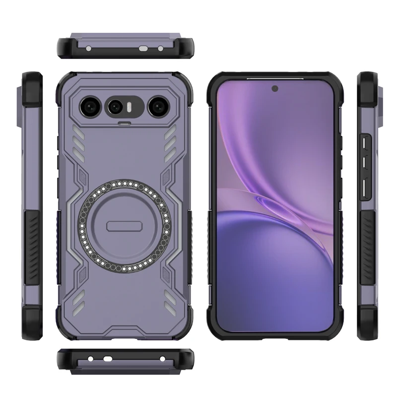 ELVEV Magnetic Wing Shield Case - Durable Hard PC & Soft TPU Wireless Charging Cover
