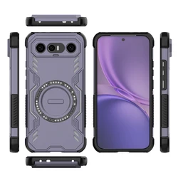 ELVEV Magnetic Wing Shield Case - Durable Hard PC & Soft TPU Wireless Charging Cover for Vivo X300 FE (Purple)
