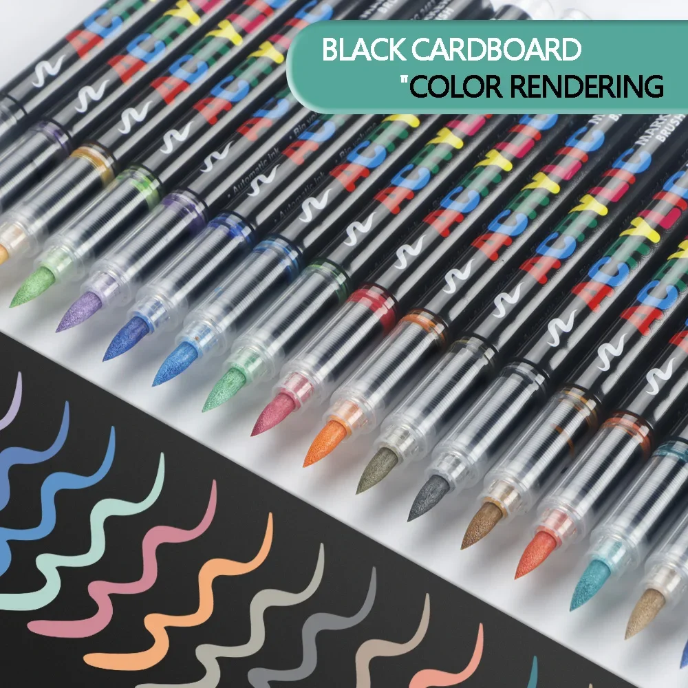 Acrylic Paint Pen Set - 12-168 Colors Brush Tip Markers for Rock Wood Canvas and Stone DIY Crafts  Christmas Gifts