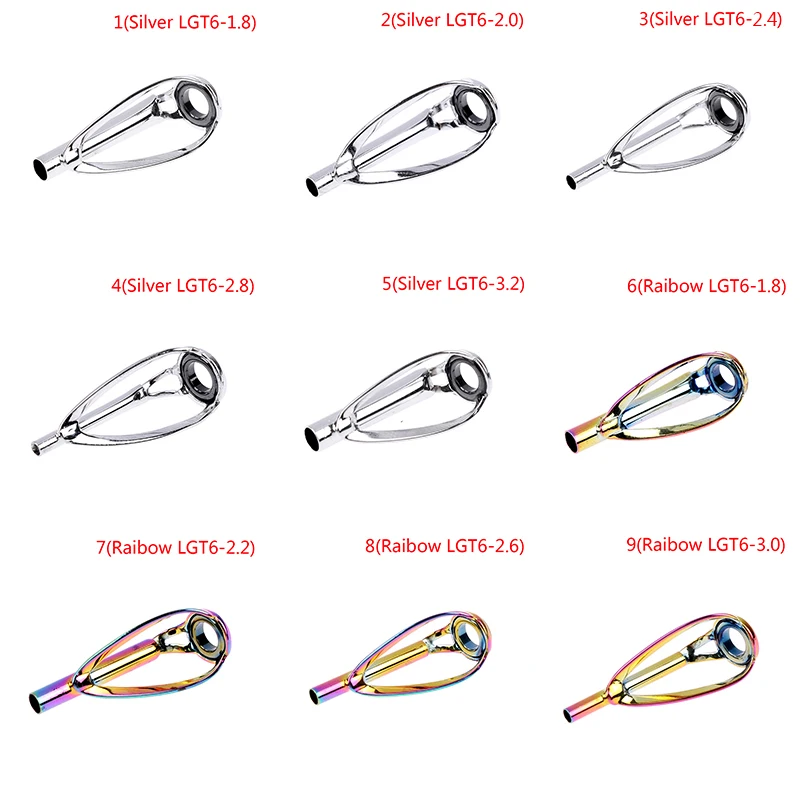

New Fishing Rod Top Guides Free of Tangle Top Tips Repair Kit DIY Rod Building Eye Rings Guias de pesca Rod canne a peche guides