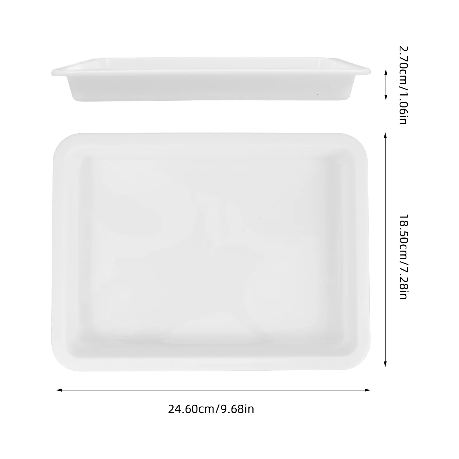 Tray Multi-functional Pan Square Chemical Experimental Laboratory Plate Rectangular Dish White Plastic