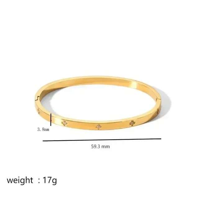 Crystal Star Stainless Steel Bangles for Women Fashion Brand Jewelry Waterproof  Bracelets Party Accessories 5