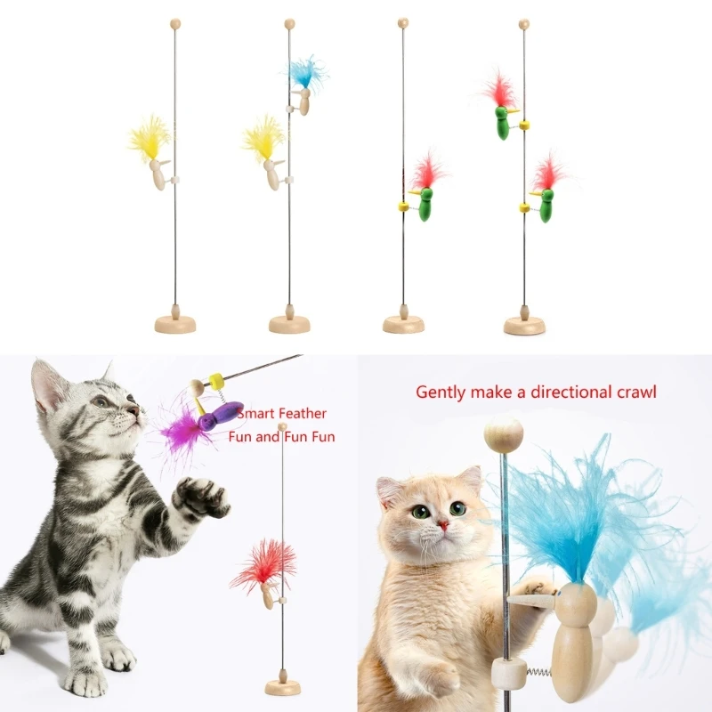 

Wood Colorful Toy for Cats Fun and Educational Spring Toy Drop Shipping