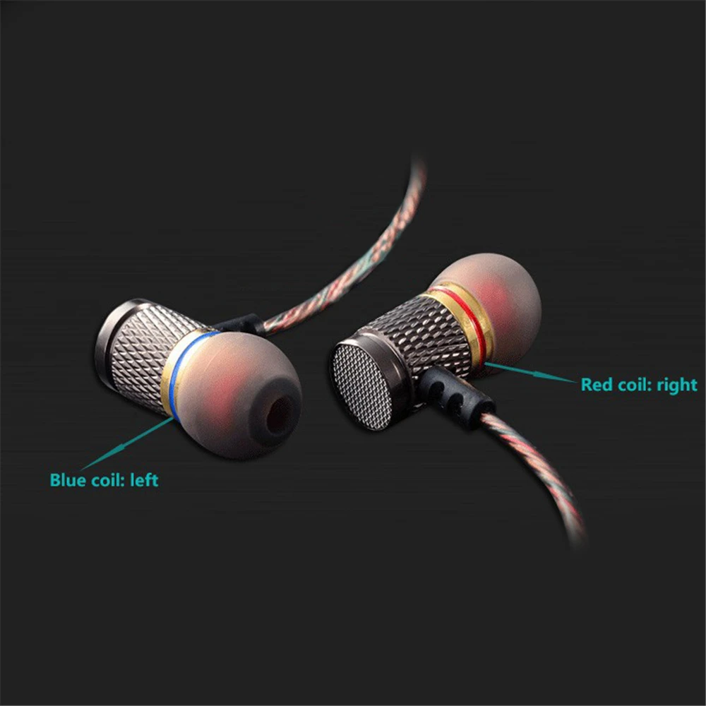 DM6 3.5mm Headphones Earphones In-Ear Shocking Anti Noise Bass In-Ear Copper Forged Shocking Microphone Sound Quality