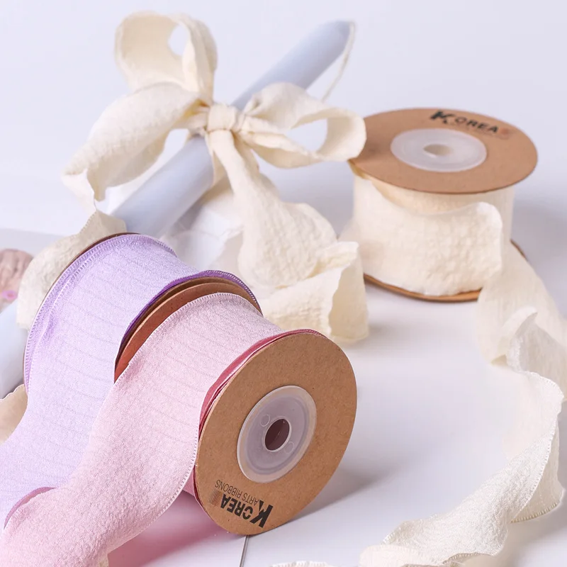 3 Rolls Sage Ribbon Boho Ribbon Handmade Frayed Edge Ribbon Cotton Ribbon  Decor for Wedding Gift Wrapping DIY Art Craft Supplies - AliExpress