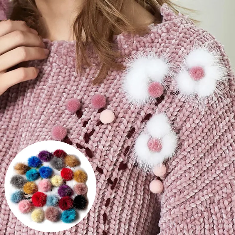 

Кольцо для ключей с имитацией меха кролика, 3 см, 5 шт.