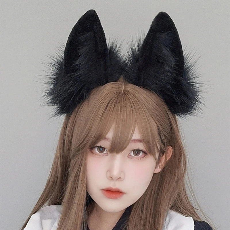 Faux Fur Ears Plush Headbands Women Lovely Animal Ears Hair Hoop Female Girls Hairband Holiday Party Cosplay Costume Headpiece