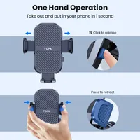 TOPK Car Phone Holder Air Vent Car Phone Holder Mount 360° Rotation Adjustable Clip Compatibility Fit for All 4"-7" Smartphon - Image 2