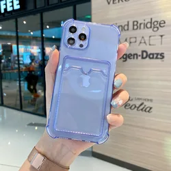 Sleek Silicone Wallet Phone Case with Card Holder and Clear Cover - iPhone 11 Pro Max (PURPLE)