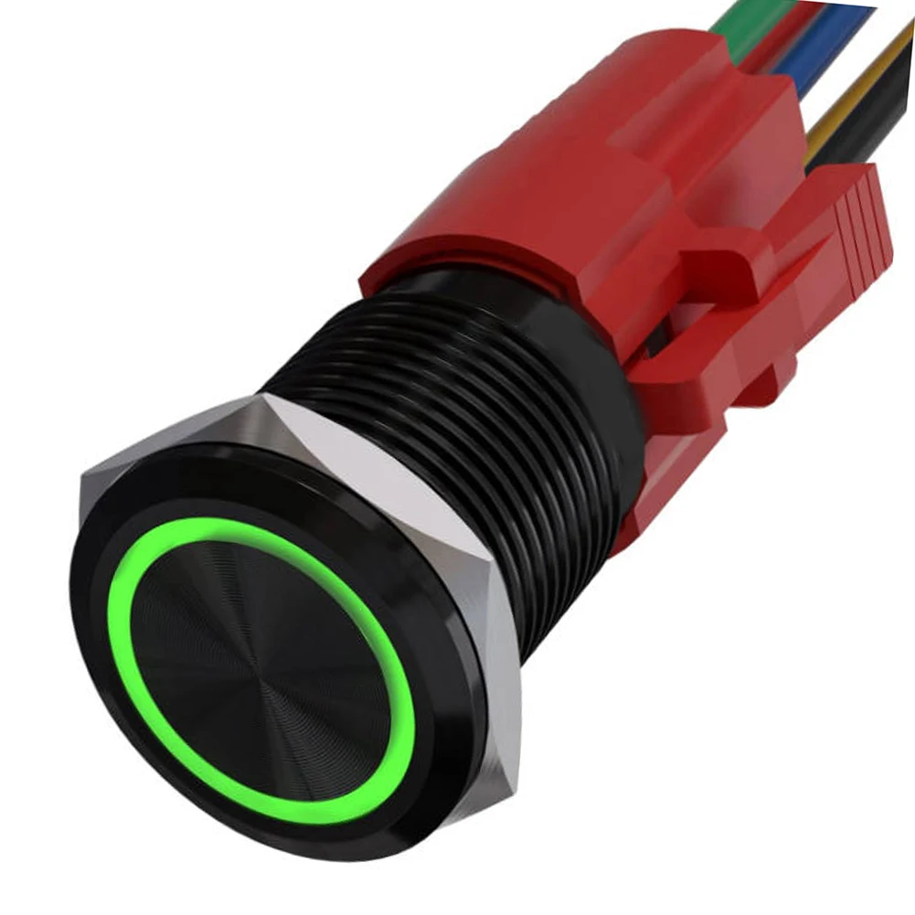 셀프 잠금 금속 22mm 푸시 버튼 스위치(LED 조명 포함, 12V, IP67 등급, 안정적인 산업 및 차량용)