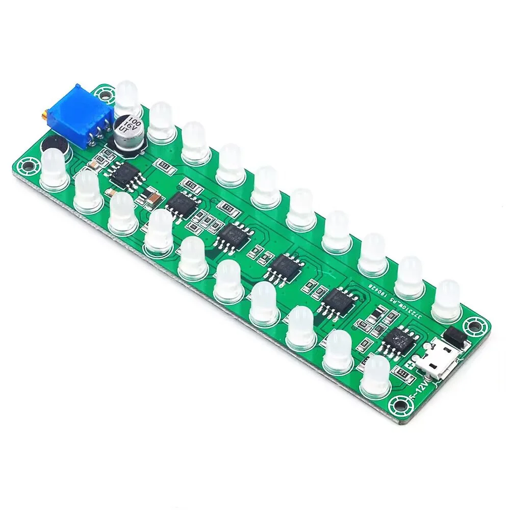 Led Module for Acoustic Sensing Spectrum Audio Power Amplifier Level Meter Led Indicator Flash Melody Light Sound Partner