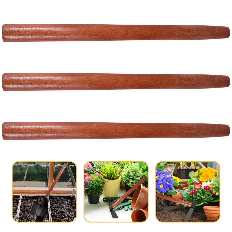 3 Pcs Hammer Handle Garden Supply Tool Wood Replacement Farm Wooden Handles Hoe 6