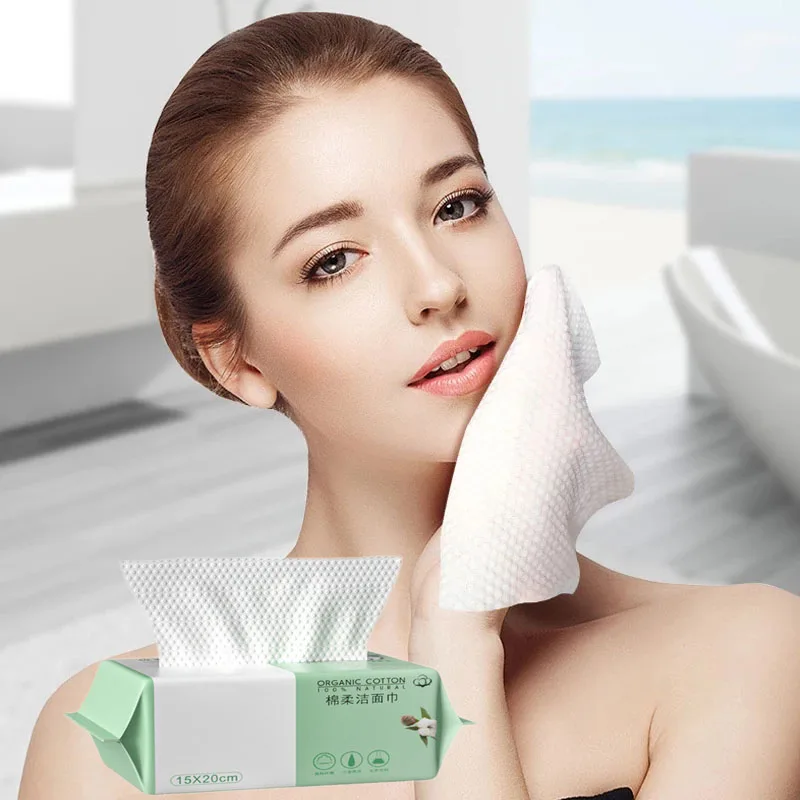 

Disposable Face Towel 100%Cotton Tissue Soft Facial Cleansing Reusable Wet And Dry Makeup Remover Soft Cotton Towels