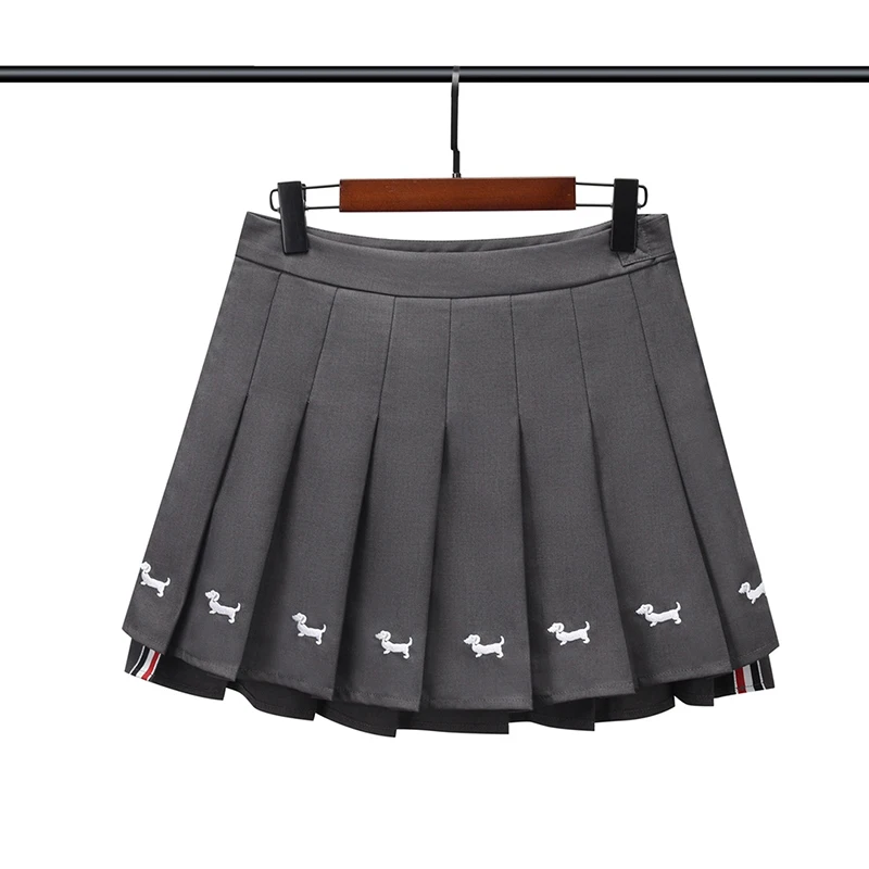 TB THOM Women's Skirt Korean New Preppy Style Puppy Embroidery Pleated Skirt Fashion Casual Streetwear Harajuku Mini Skirts