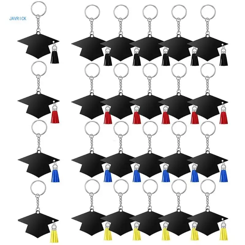 

24pcs Graduation Cap Charm Keychain Acrylic Tassels Keychain Party Favor Class of 2023 Graduation Gifts for Him Her