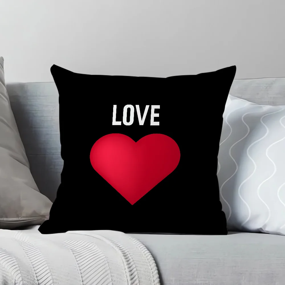 

Heart Decorative Pillows for Sofa Short Plush Pillow Cover Cushions Pillowcase 45*45 Chair Cushion Lounge Chairs Duplex Printing