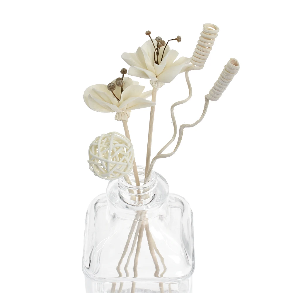 Brown Stamen Flower Rattan Sticks Fireless Fragrances Reed Diffuser Stick Diy Ornaments Home Decor 6PCS