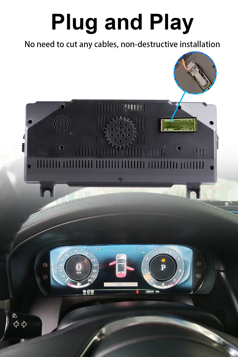Digital Instrument Cluster Display For Jaguar XFL 2016-2019 Speedometer 12.3”HD