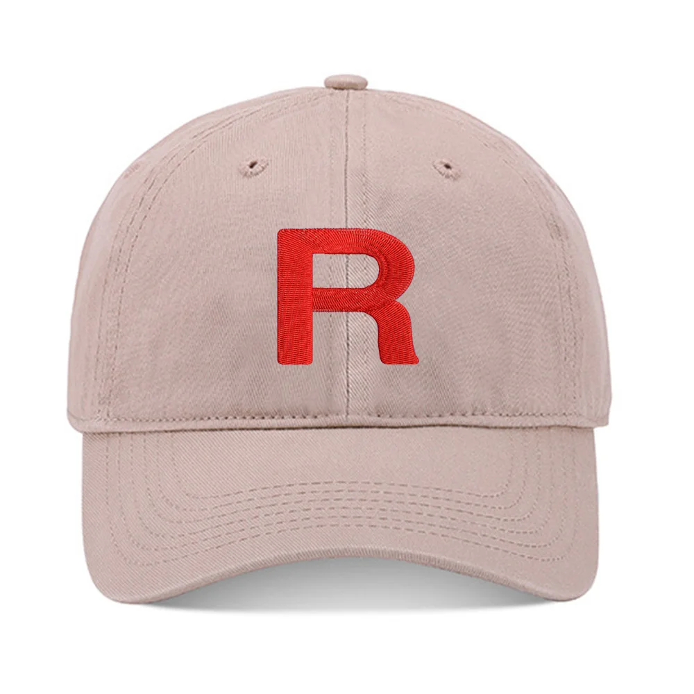 Lyprerazy Baseball Caps Team Rocket Unisex Embroidery Baseball Cap Washed Cotton Embroidered Adjustable Cap 3