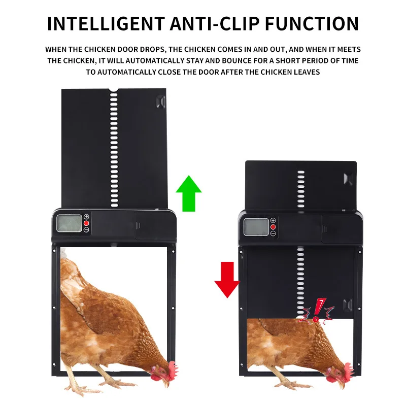 Timer Automatic Chicken Coop Door Intelligent Anti-Pinch Induction Chicken House Door Waterproof Electric Poultry Gate for Farm chicken coop door,chicken coop door opener