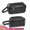 Men Women Retro Wristlet Bag PU Leather Solid Color Small Handbags Wallet Phone Wristlet Bag for Shopping Travel