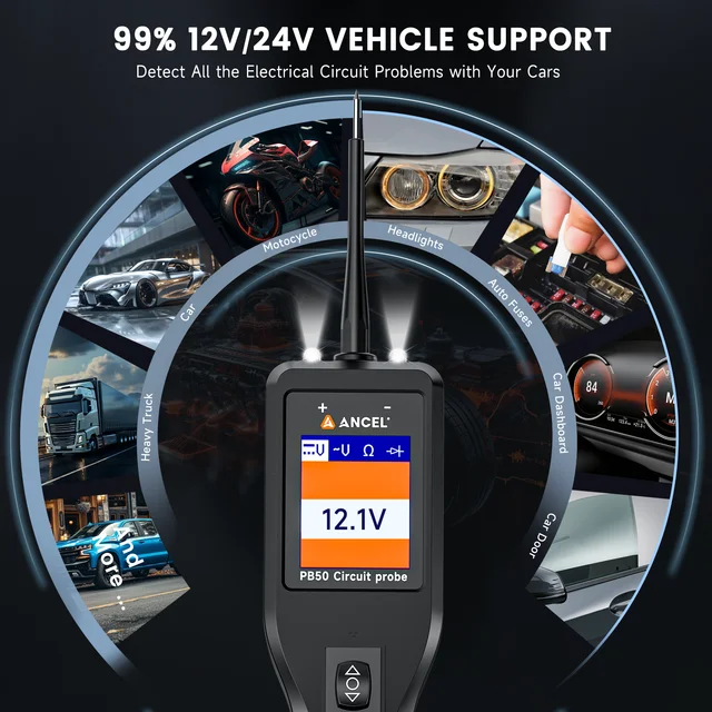 جهاز فحص الدائرة الكهربائية للسيارات  دائرة الطاقة 12 فولت 24 فولت  للنظام الكهربائي