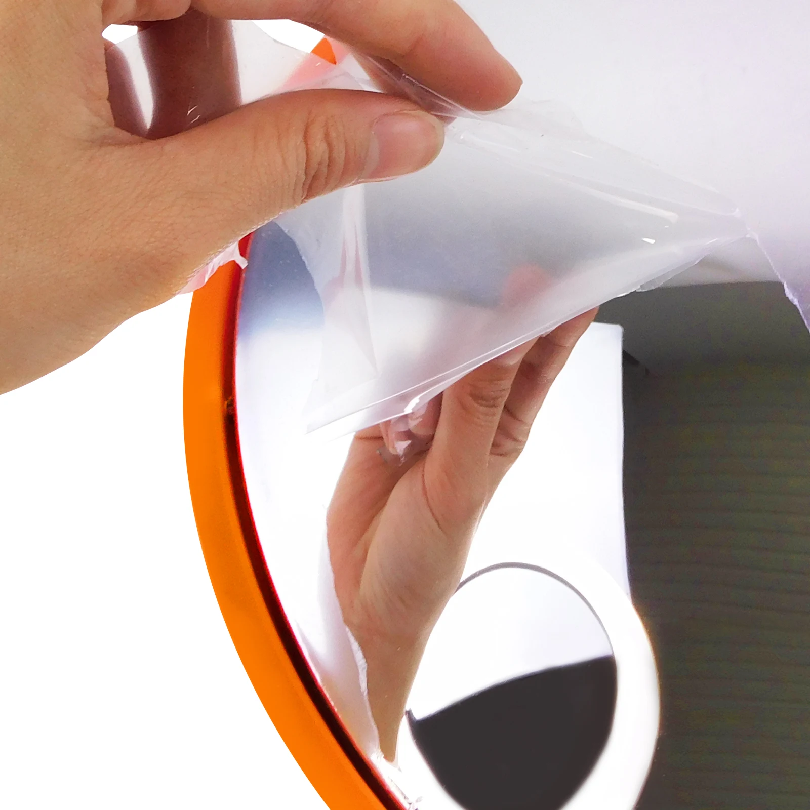 60 cm großer Sicherheitsspiegel mit Halterung, 130 Grad Weitwinkel-Sicherheitsspiegel für den Außenbereich, Innenbereich, Einbrecher – Detail 9