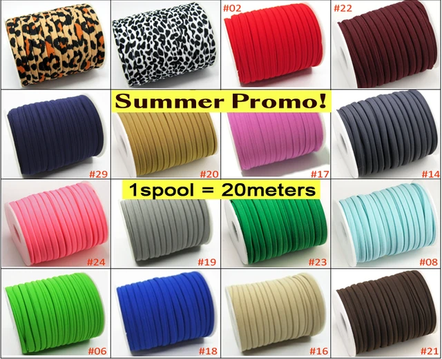 43 colors, Lycra cord, 5mm Soft elastic cord, Spandex Nylon cords