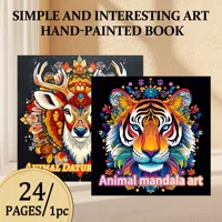 2-Pack Animal Mandala Colouring Book for Adults - Stress Relief and Mind fulness Art Therapy 1