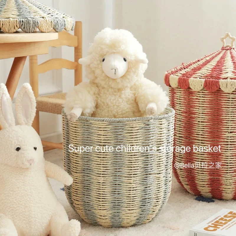 Szép Északi Szél tárolására baskets vel fedezze dust-proof szőtt Szégyenletes ruhák kosárba children's Vegytisztító kosárba Gyermek- Bevégzés