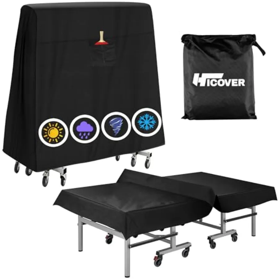 Ping Pong Table Cover 600D Oxford Fabric Table Tennis Cover Waterproof Sunproof Indoor and Outdoor Fits Universal 9x5 FT Tables
