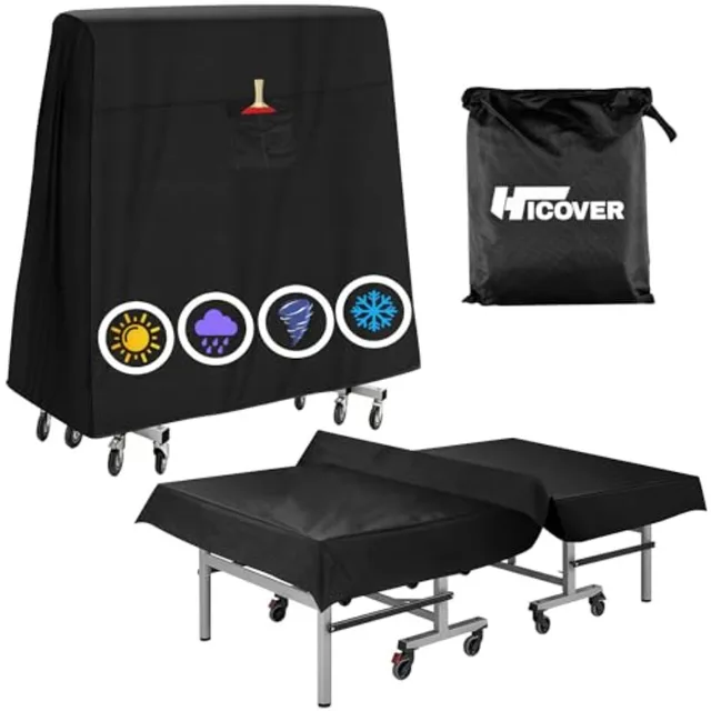 Ping Pong Table Cover 600D Oxford Fabric Table Tennis Cover Waterproof Sunproof Indoor and Outdoor Fits Universal 9x5 FT Tables