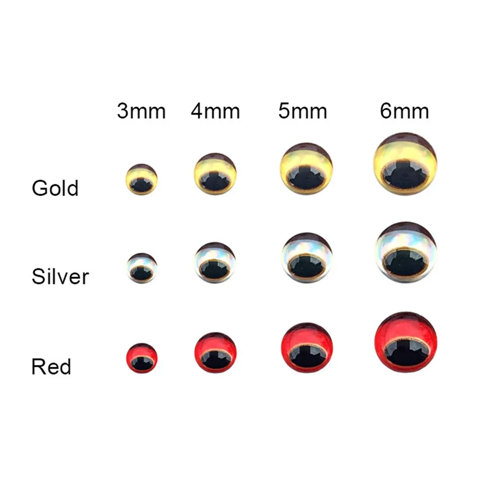 300pcs 3/4/5/6mm 3D Holographic Fishing Lure Eyes Red Snake Pupil Realistic  Fly Tying DIY Jig Crafts Dolls - AliExpress