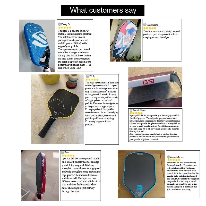 Pickleball Paddle Protection Tapes For 13/16/19mm Width 2 Colors Options Racket Head Protector Pickle ball Accessories pickleball paddle